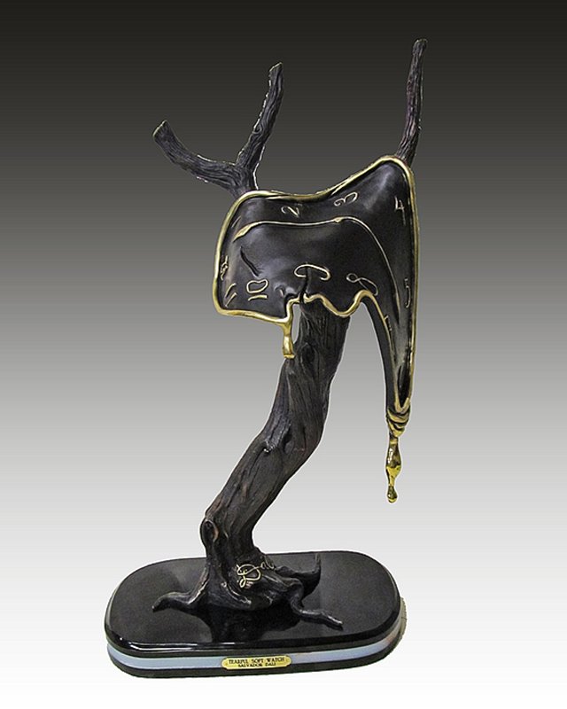 Tearful Soft Watch Salvador Dali Bronze Sculpture: Tearful Soft Watch -High polished Bronze Sculpture signed Salvador Dali in the cast. Approx 30 inches tall. Created with the lost wax method. Inspired by Salvadors Dalis Painting. Limited Edition of 1