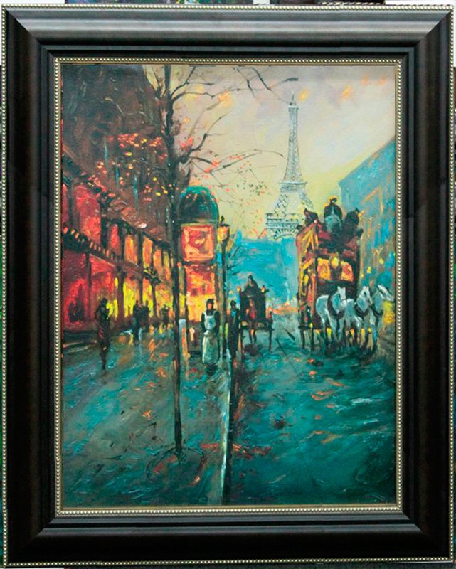 Michael Schofield- Original Oil-Paris Wagons: Paris Wagons- Michael Schofield. Mixed media Original on archival canvas. Hand signed by the artist. Includes Certificate of Authenticity. Approx. 26x30 Framed. One of a kind. Michael Schofield was bo