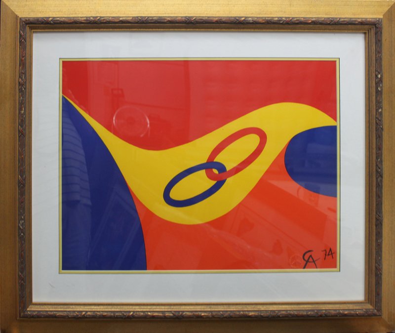 Alexander Calder Original Lithograph Rings: Alexander Calder Rings Original Lithograph Approx 30x36 Signed. Includes certificate of authenticity.