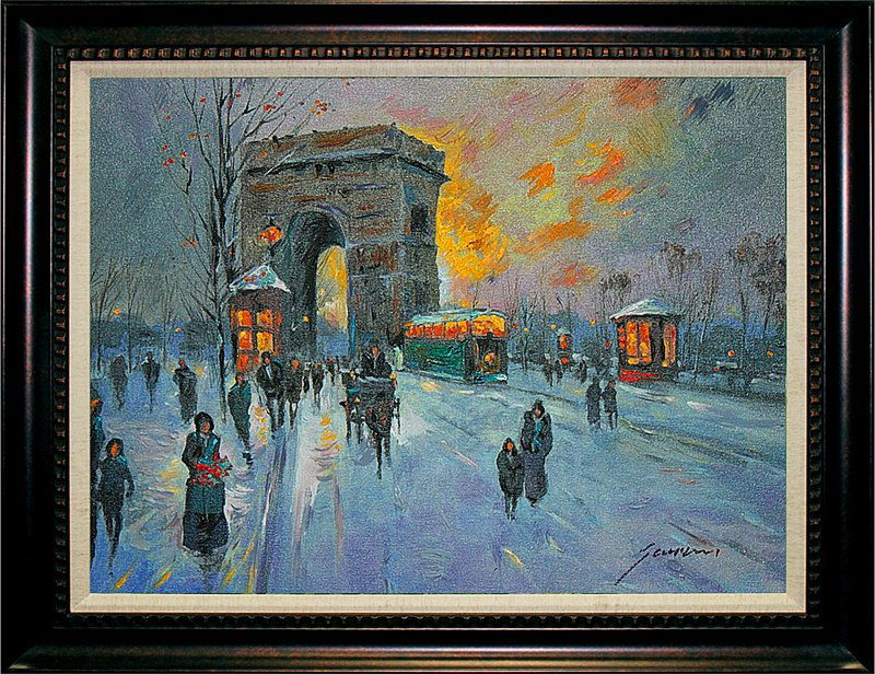 Michael Schofield Mixed Media Winter Arch D'Triomphe: Michael Schofield Mixed Media Winter Arch D' Triomphe 26x30 Hand signed by the artist. Includes certificate of authenticity. Limited Edition of 25