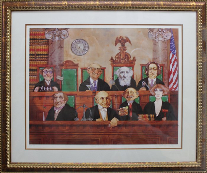 Charles Bragg -Supreme Court Lithograph: ***AMAZING***Charles Bragg***Supreme Court Lithograph Hand signed and numbered by the artist. Includes certificate of authenticity. 30x40 inches Custom framed.