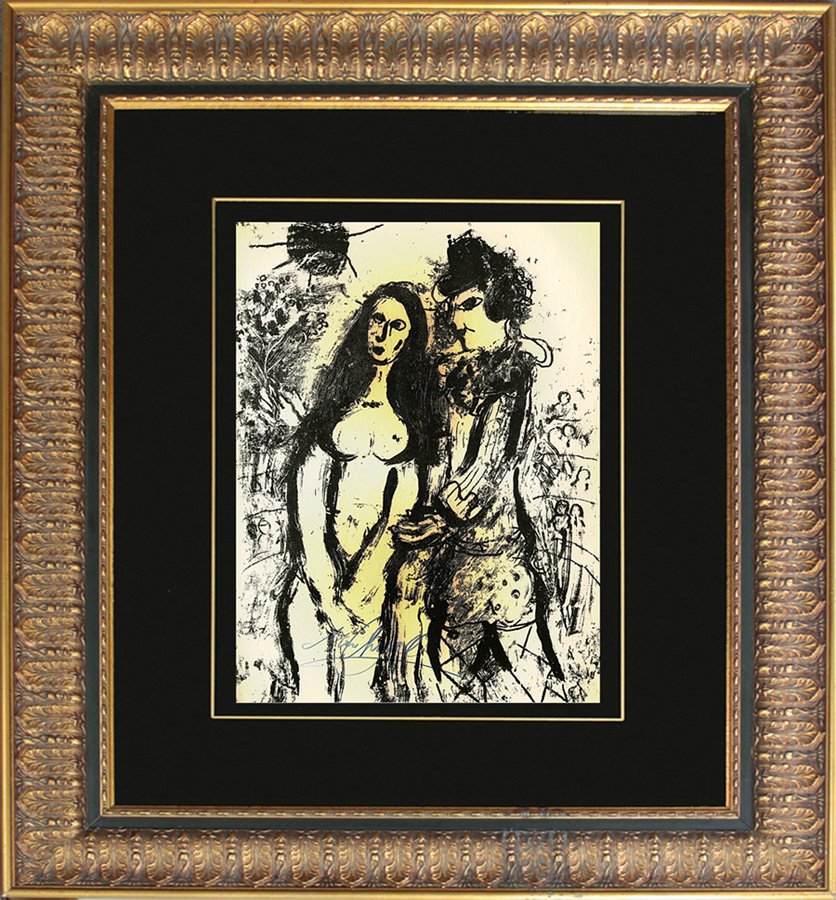 Marc Chagall Hand Signed Original Lithograph: ***AMAZING MARC CHAGALL **|**|** Marc Chagall Hand Signed original Lithograph. This original lithograph is hand signed by the artist. Custom framed. Includes certificate of authenticity. Approx 26x28 