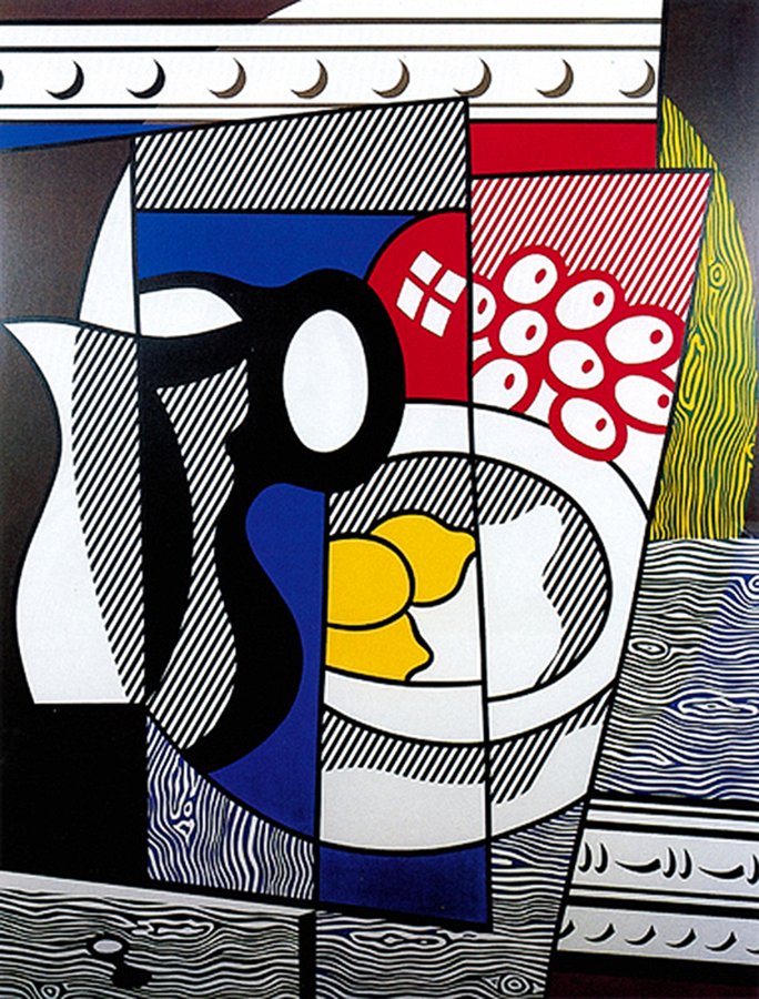 After Roy Lichtenstein-Lithograph-Bowl of Lemons: Bowl of Lemons-Roy Lichtenstein-Art lithograph on canvas. Approx 24x30-American artist born in New York City on October 27, 1923, and grew up on Manhattans Upper West Side. In the 1960s, Lichtenstein