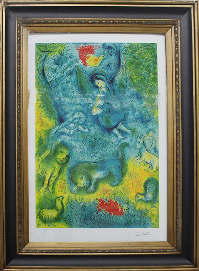 Marc Chagall- Limited Edition Lithograph-Magic Flute: Magic Flute - Marc Chagall. Limited Edition lithograph on paper. Signed in the plate. Edition of 500. Includes certificate of authenticity. Approx. 24x36 inches