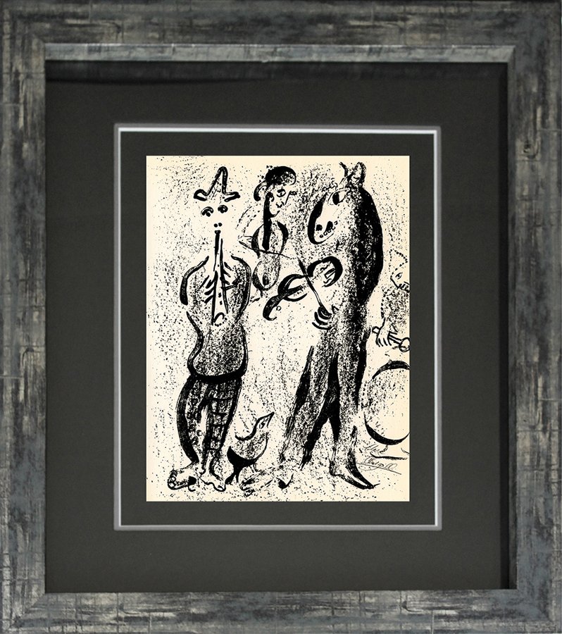 Marc Chagall Hand Signed Original Lithograph: ***AMAZING MARC CHAGALL **|**|** Marc Chagall Hand Signed original Lithograph. This original lithograph is hand signed by the artist. Custom framed. Includes certificate of authenticity. Approx 26x28 