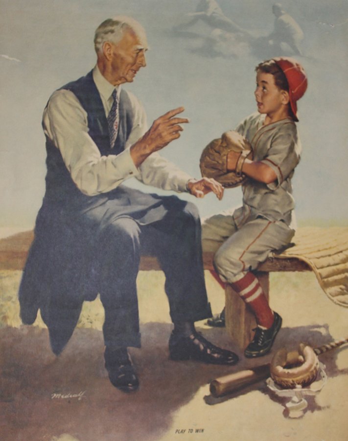Vintage Original Lithograph from 1950s: Vintage Original Lithograph of Connie Mack by Bill Medcalf Hand signed and numbered by the artist. Approx size is 20x28 inches. Includes certificate of authenticity. Connie Mack played baseball since 