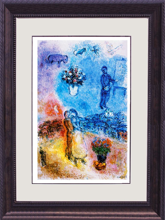 Marc Chagall-Limited Edition Lithograph-Joy: Joy - Marc Chagall. Limited edition Giclee lithograph on archival watercolor paper. The signature is in the plate. Certificate of Authenticity is included. Approx. 24 x 30.