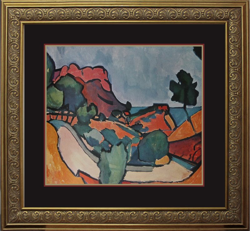 Andre Derain Gebirge: Andre Derain Gebirge Color Plate Hermitage Collection. Lithograph Approx 20x24 inches Custom framed. Includes certificate of authenticity. Museum Quality Lithograph