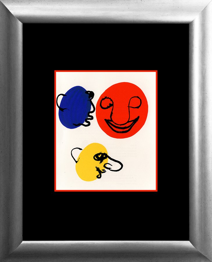 Alexander Calder Stone Lithograph: Alexander Calder stone lithograph printed 35 years ago 1966 published in Paris. Custom framed. Approx 24x28 inches. Includes certificate of authenticity.