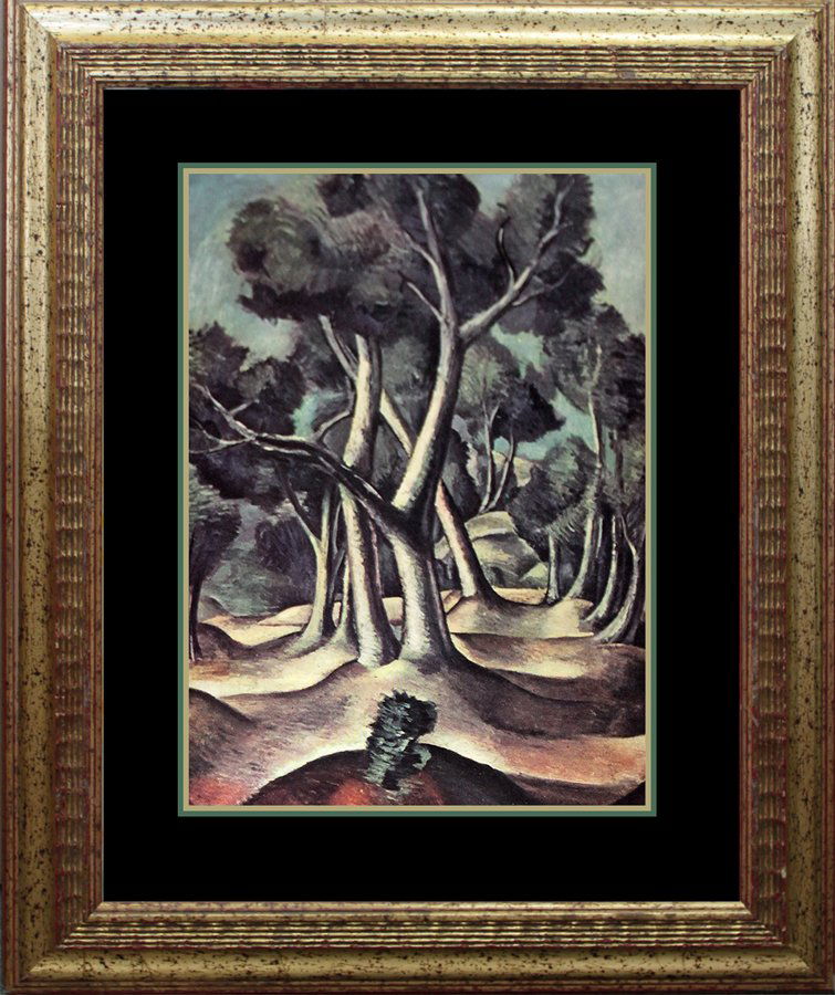 Andre Derain Der Wald Lithograph from appox 80 years: Andre Derain Color Plate Hermitage Collection. Lithograph Approx 20x24 inches Custom framed. Includes certificate of authenticity. Museum Quality Lithograph approx 80 years old.