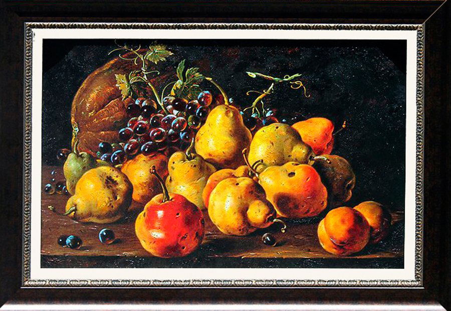 Luis Melendez-Stillife with Pears Limited Edition: Luis Melendez-Limited Edition on canvas hand embellished Giclee-Stillife with Pears Approx 26 x 38. Includes certificate of authenticity. Custom framed.