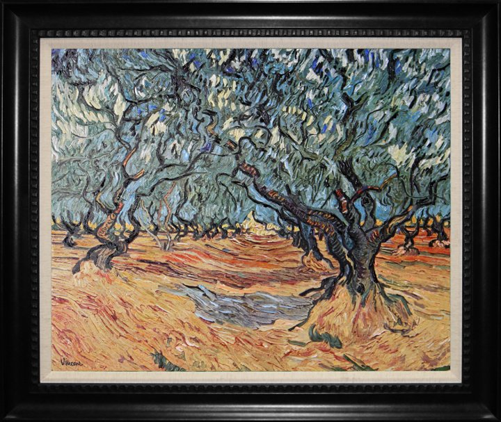 Vincent Van Gogh Hand Embellished on canvas: Vincent Van Gogh Hand Embellished on canvas Approx 26x30 inches. The signature is in the plate. Includes ceritificate of authenticity. Custom framed.