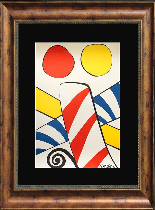 Alexander Calder Lithograph: Alexander Calder Lithograph Approx 22x28 inches Custom Framed. Includes certificate of authenticity.Signed in the stone.