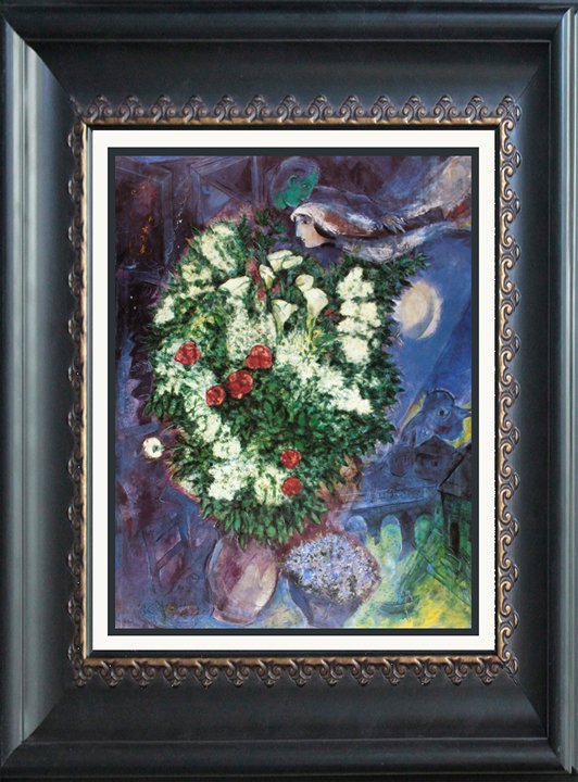 Bouquet with Flying Lovers Marc Chagall lithograph (1 of 1)