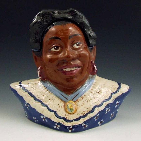 Rick Wisecarver Black Lady Cookie Jar - Mint : Rick Wisecarver Black Lady cookie jar. Signed Rick W on the back and marked Wihoa's Cookie Classic by Rick Wisecarver 1990 R Sims. Mint. 9 3/4" tall by 10 1/2" wide.