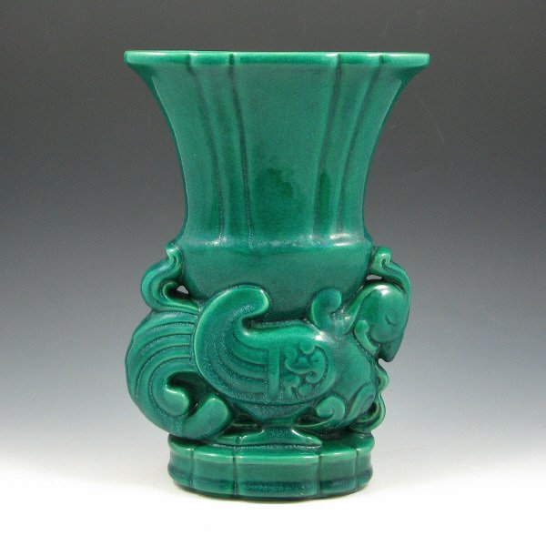 Cowan Chinese Dragon Vase in Melon Green