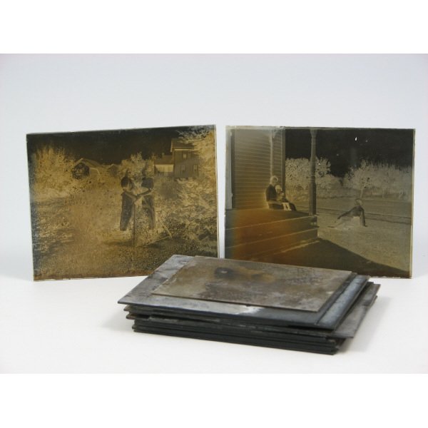 Lot of Fourteen (14) Glass Negatives