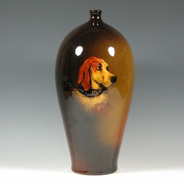 Owens Utopian 15 1/2" Dog Portrait Vase - Exc.