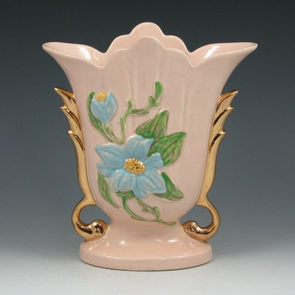Hull Magnolia Gloss H-8-8 1/2" Vase w/ Gold