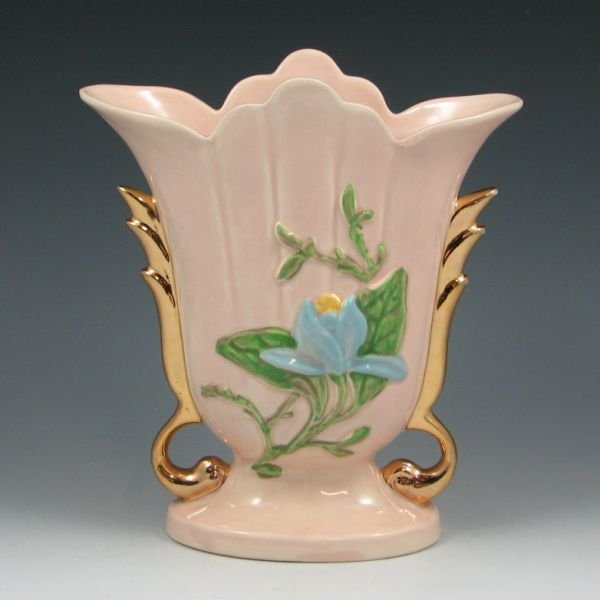 Hull Magnolia Gloss H-8-8 1/2" Vase w/ Gold - 2