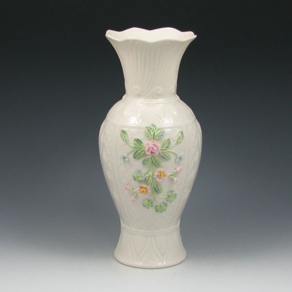 Belleek Bloomfield Anniversary Vase In Orig. Box