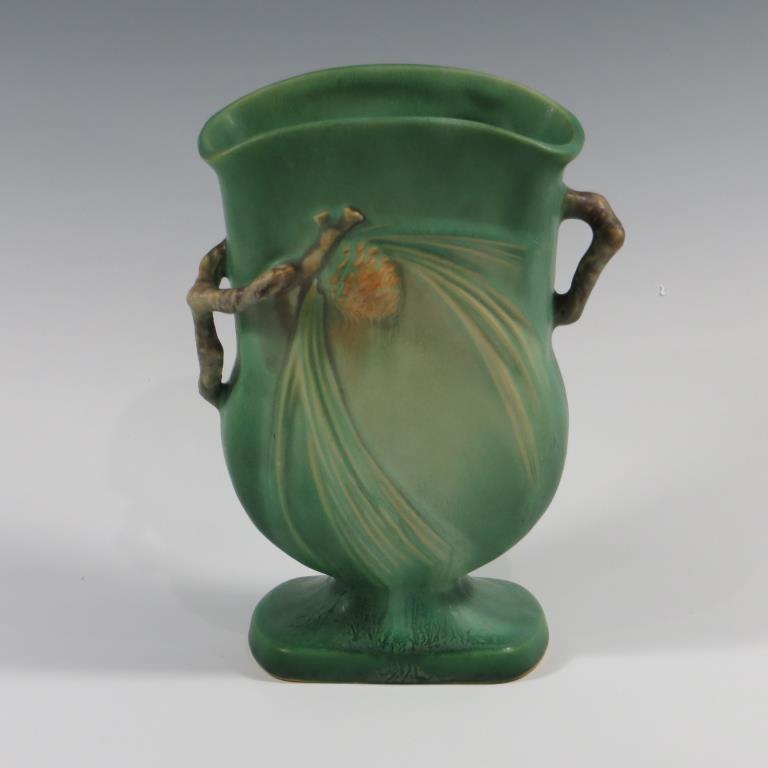 Roseville Green Pine Cone Vase - Mint (1 of 3)