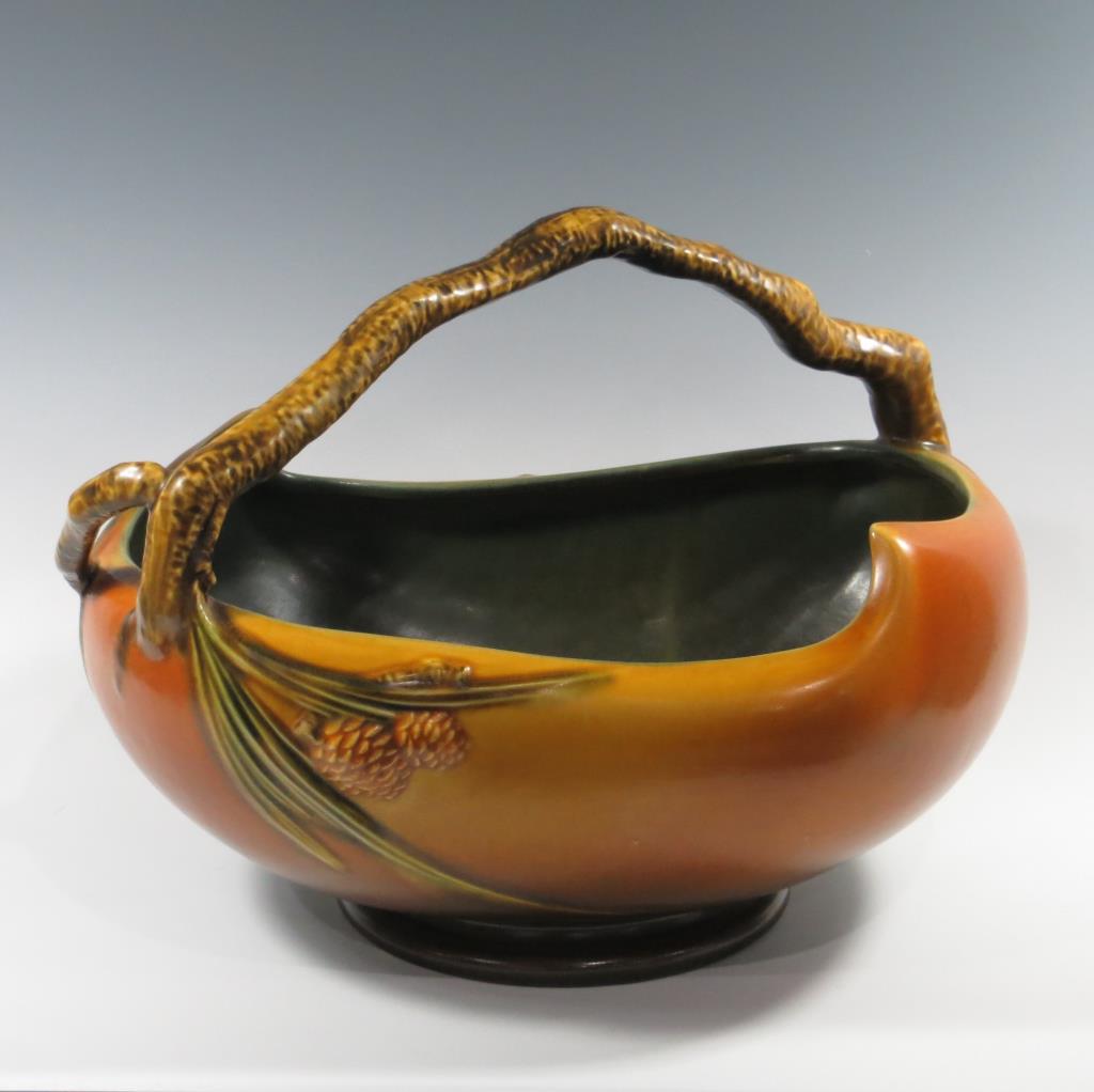 Roseville Brown Pine Cone Basket - Mint (1 of 2)