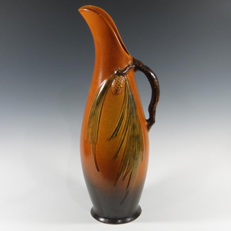 Roseville Brown Pine Cone Ewer - Excellent (1 of 3)