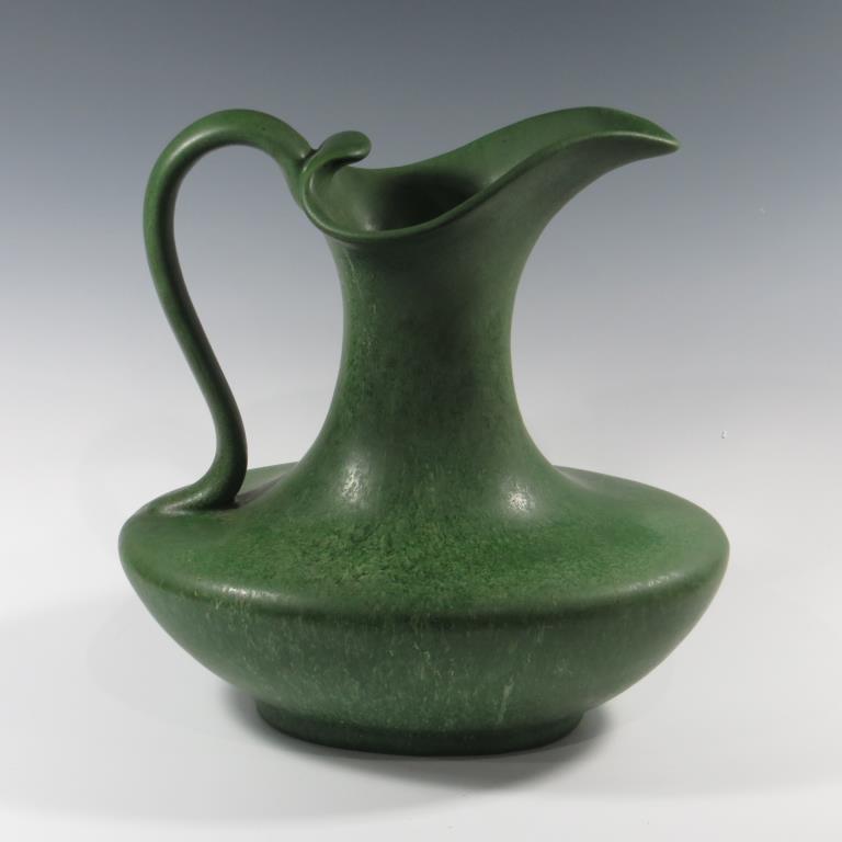 Large Hampshire Matte Green Arts & Crafts Pitcher (1 of 2)