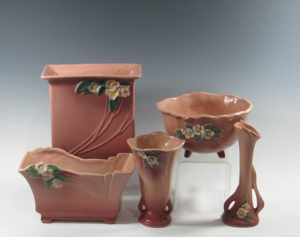 Five Pieces of Roseville Mock Orange in Pink (1 of 1)