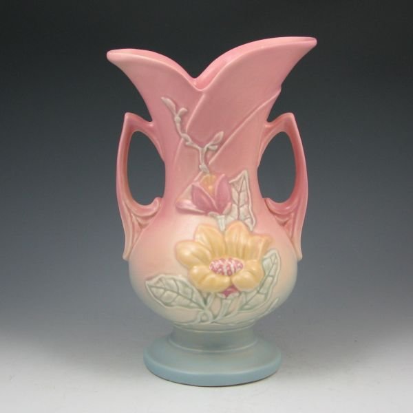 Hull Magnolia Matte 8-10 1/2" Vase - Mint: Hull Magnolia Matte vase in pink and blue. Marked Hull Art USA 8-10 1/2". Mint. 10 7/8" tall.