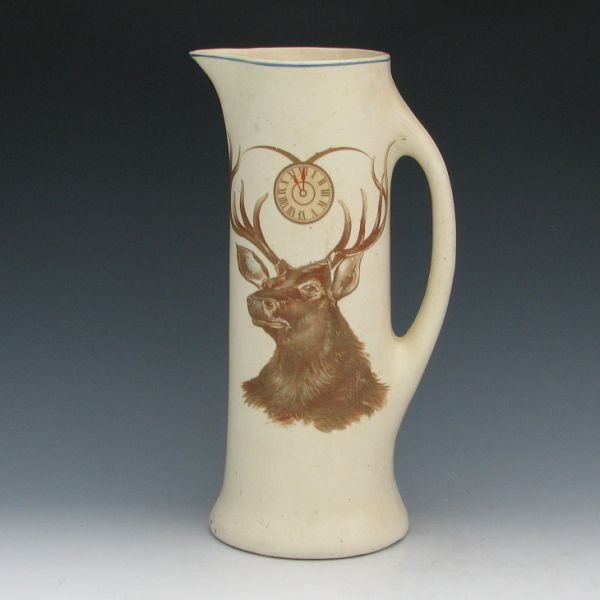 Roseville Elks Creamware Tankard - Excellent: Roseville Elks Creamware tankard. Unmarked. Excellent condition. 11 1/4" tall.