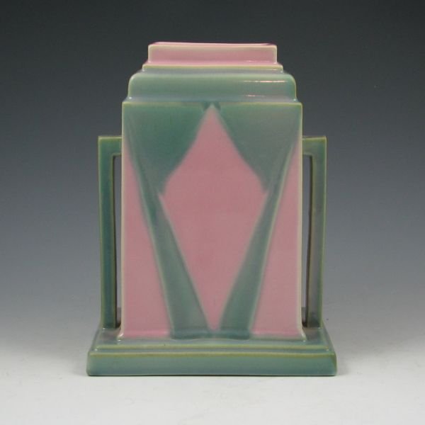 Roseville Futura 386-8" Jukebox Vase - Mint: Roseville Futura 386-8" Jukebox vase. Unmarked. Mint and uncrazed. 8" tall by 6 1/4" wide.