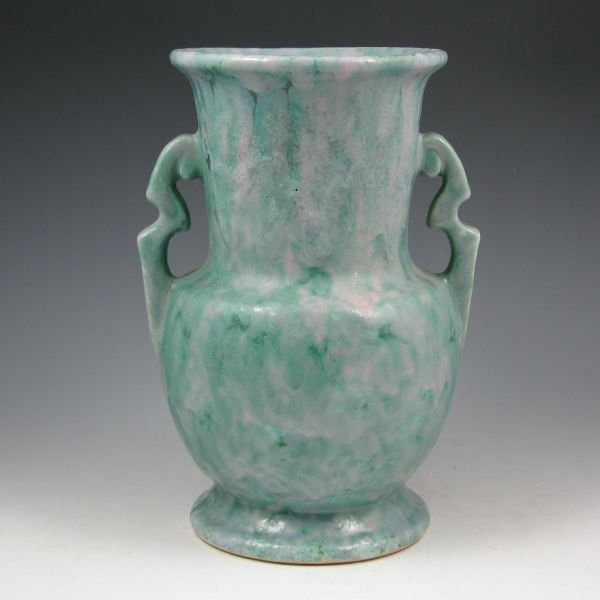 Roseville Carnelian II 317-10" Vase - Mint: Roseville Carnelian II (Glazes) 317-10" handled vase. Marked 317 in red crayon. Mint. 9 7/8" tall.