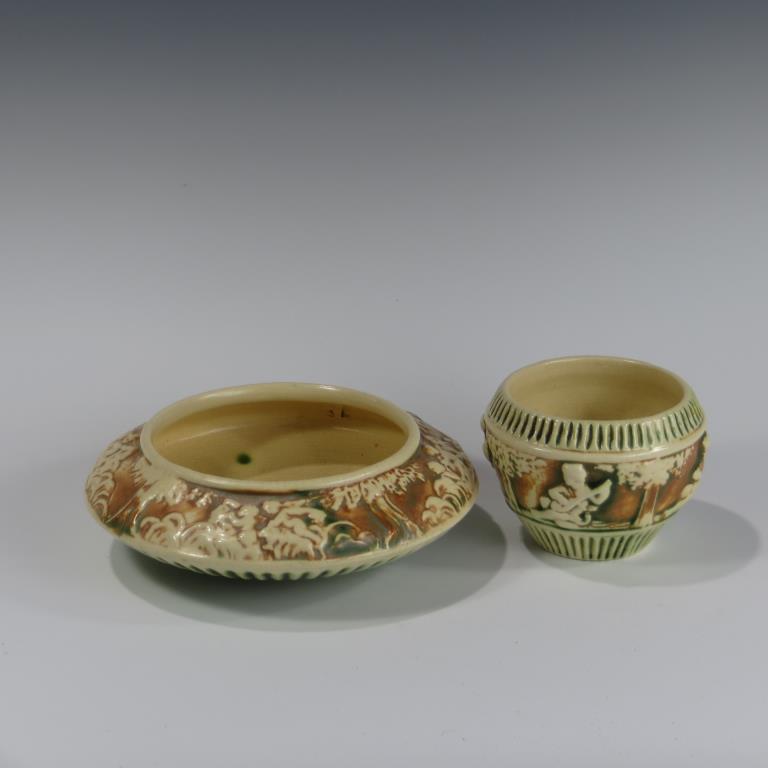 Roseville Donatello Bowl & Jardiniere (1 of 1)