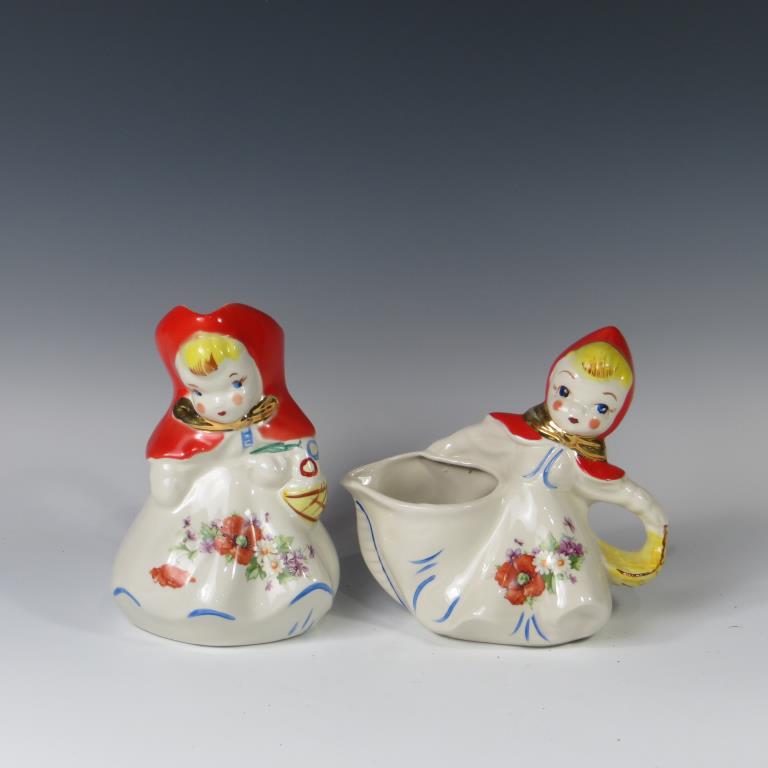 Hull Little Red Riding Hood Cream & Cream Pitcher (1 of 1)