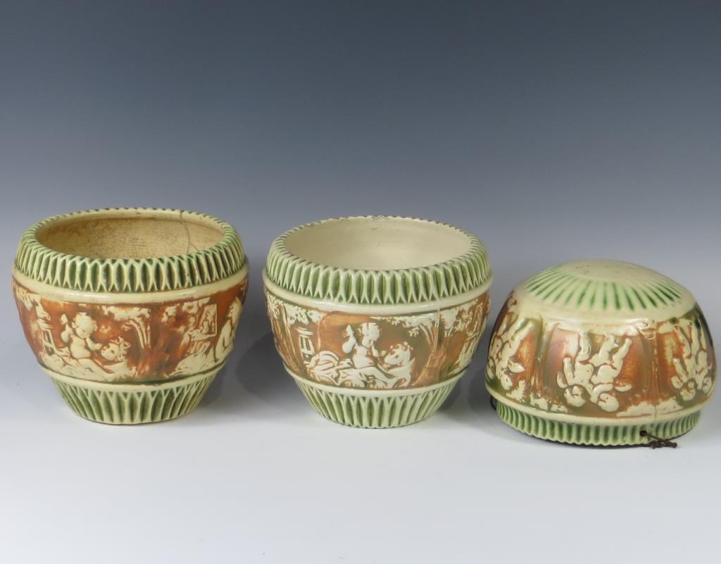 Roseville Donatello Jardinieres & Hanging Basket (1 of 1)