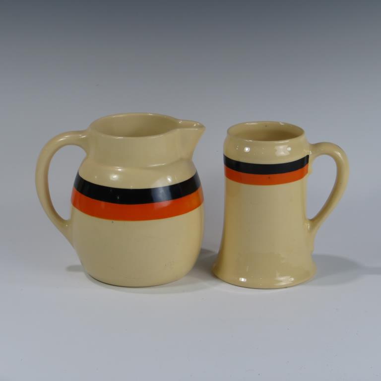 Roseville Utility Banded Mug & Pitcher (1 of 1)