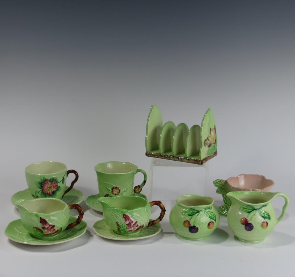 Carltonware Group Lot: Carltonware Group Lot including tea cups, cream and sugar, toast holder, misc. Marked Carltonware. Excellent condition.