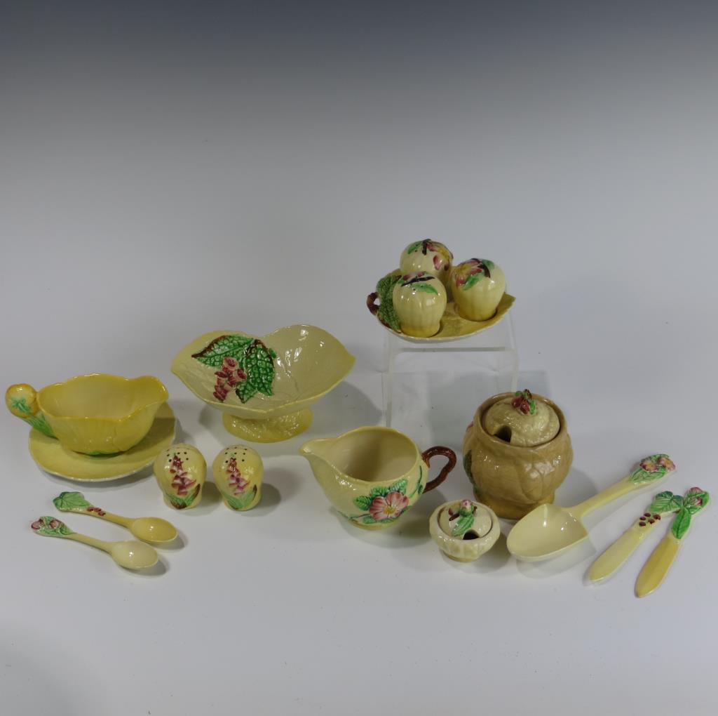 Carltonware Group Lot: Carltonware Group Lot including salt and pepper, condiments, butter knife, creamer, bowl, spoons, misc. Marked Carltonware. Excellent condition.