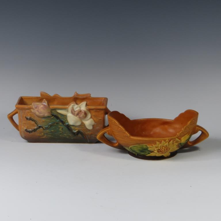 Roseville Magnolia Window Box & Water Lily Bowl (1 of 2)