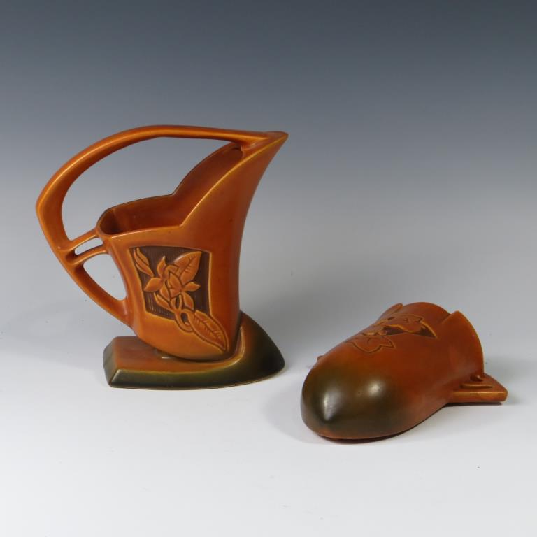 Roseville Panel Basket & Wall Pocket (1 of 2)