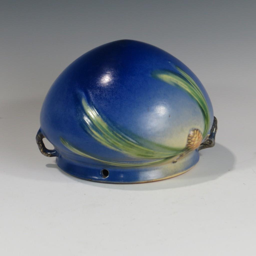 Roseville Blue Pinecone Hanging Basket (1 of 1)