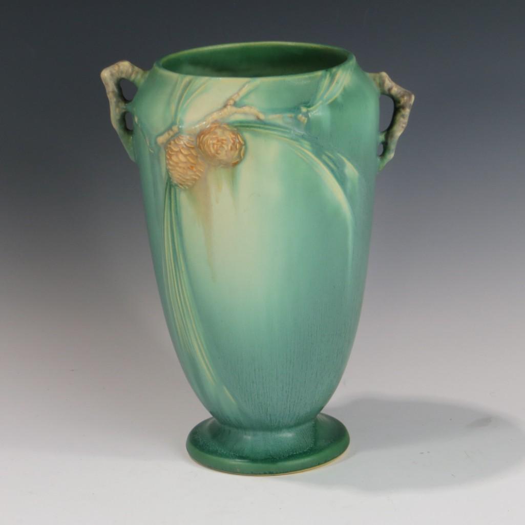 Roseville Green Pinecone Vase (1 of 3)