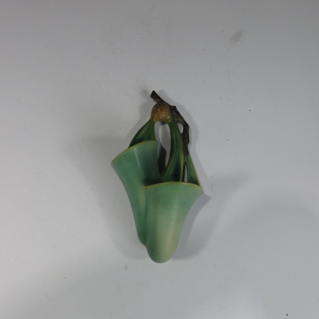 Roseville Green Pine Wall Pocket (1 of 2)