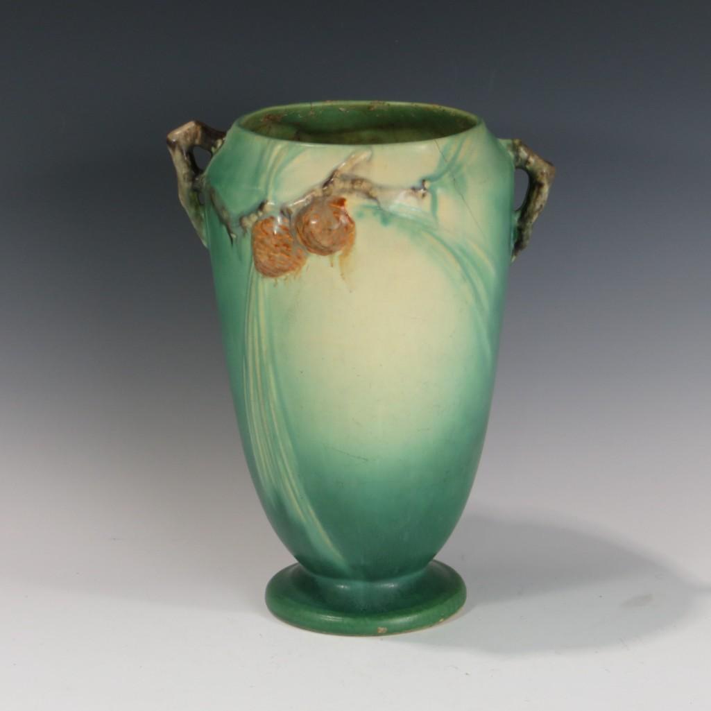 Roseville Green Pinecone Vase (1 of 1)