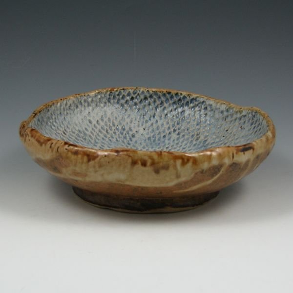 Terry Dukeman Stoneware 8 3/4" Bowl - Mint: Terry Dukeman stoneware bowl. Dated 9/6/00. Mint. 8 3/4" wide by 2 1/2" tall.