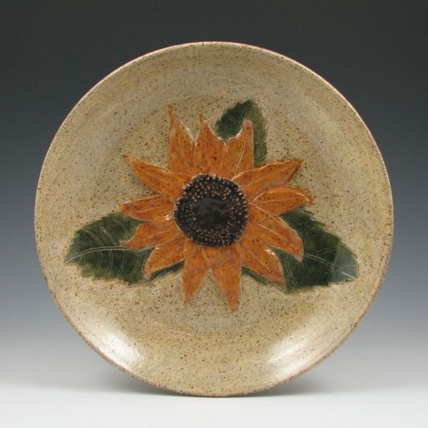 Rae Marie Crisel 11 1/2" Sunflower Bowl - Mint: Rae Marie Crisel sunflower bowl. Marked RMC. Mint. 11 1/2" in diameter by 1 5/8" tall.