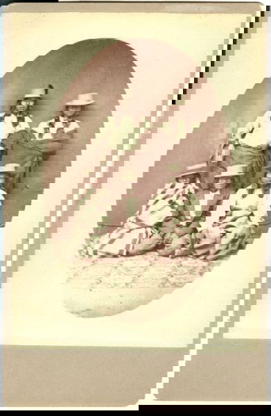 Piutes Cabinet Card: Cabinet card with notation on the back in pencil stating it was taken in Bodie, Cal. and that it is of "Piutes." Grading Key: Grade 6: Excellent condition. No mat abrasions, wipes or scratches. No haz