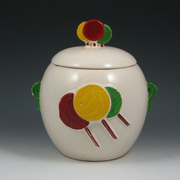McCoy Lollipops Cookie Jar - Excellent: McCoy lollipops cookie jar. Marked McCoy USA. Minor loss to cold paint, otherwise excellent. 9 1/4" tall.